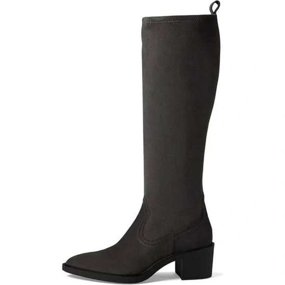 $598 La Canadienne Paton Western Boot Waterproof Suede Knee High Grey Heel 35.5 - Picture 3 of 16